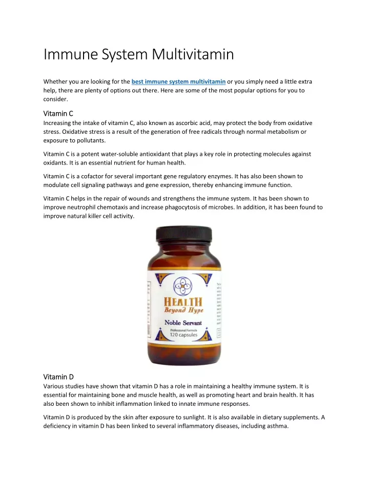 immune system multivitamin