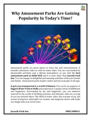 why amusement parks are gaining popularity