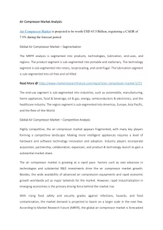 air compressor market analysis air compressor