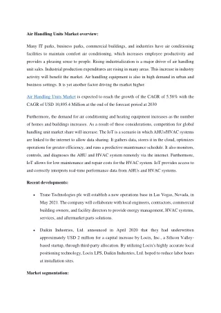 air handling units market overview