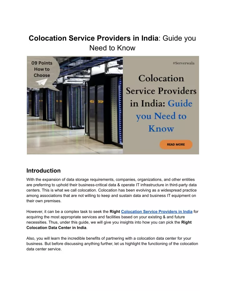 colocation service providers in india guide