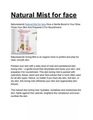natural mist for face