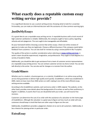 what exactly does a reputable custom essay