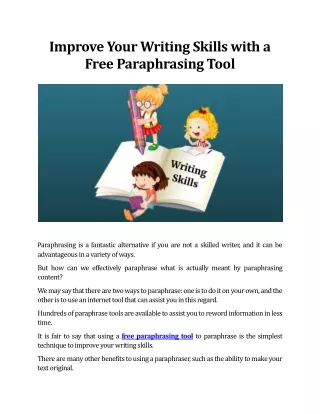 improve your writing skills with a free