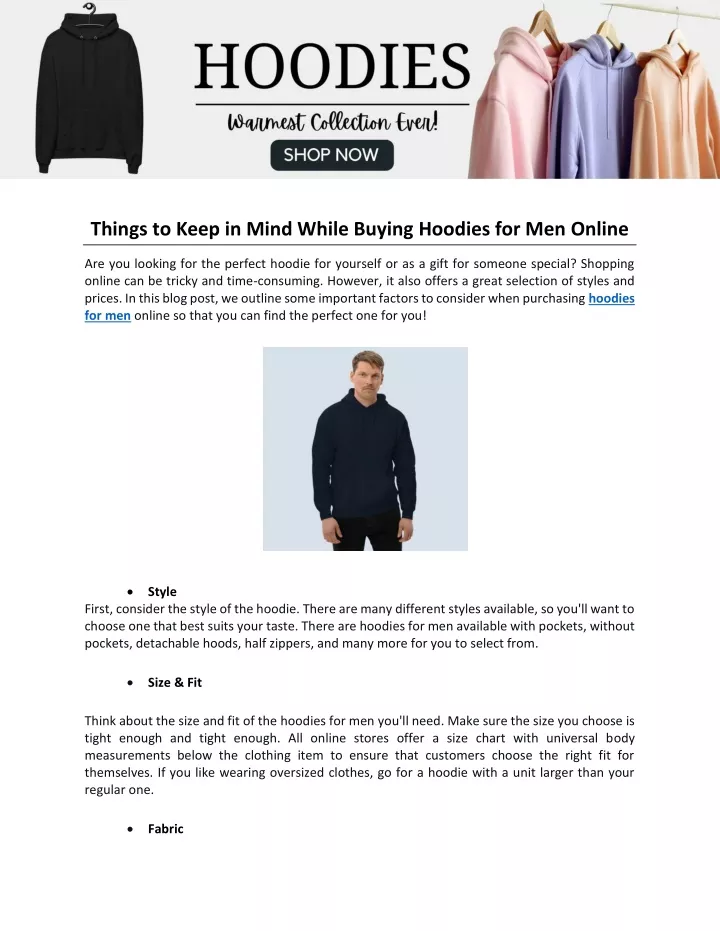 things to keep in mind while buying hoodies