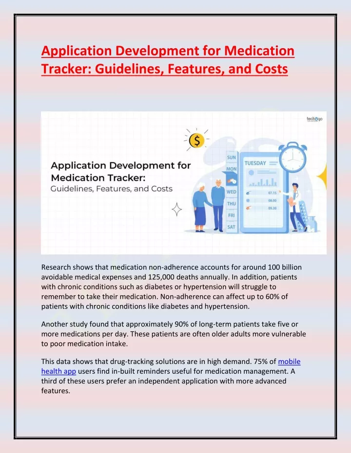 application development for medication tracker