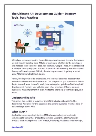 The Ultimate API Development Guide – Strategy, Tools, best Practices