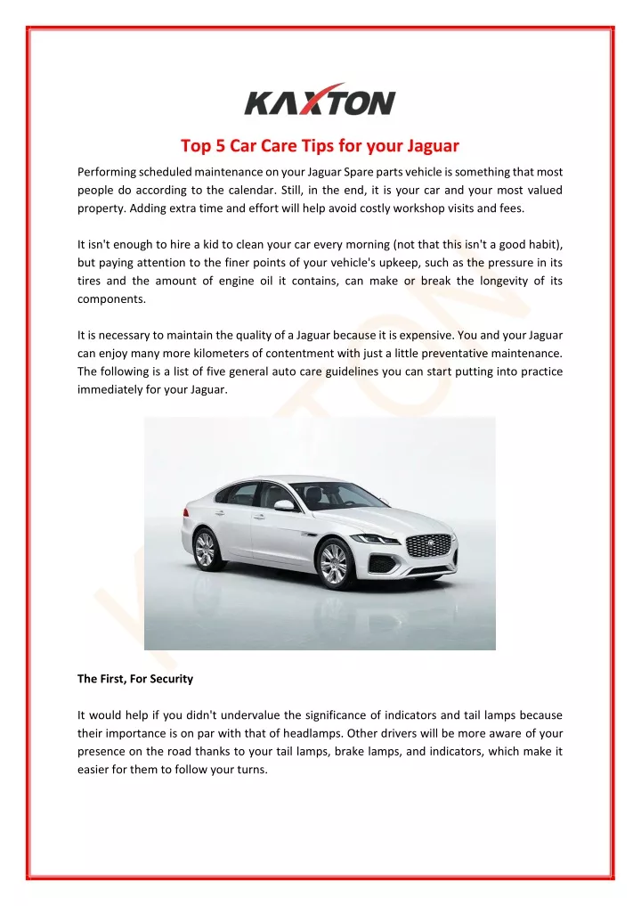 top 5 car care tips for your jaguar