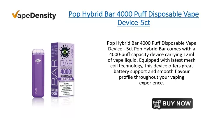 pop hybrid bar 4000 puff disposable vape device 5ct