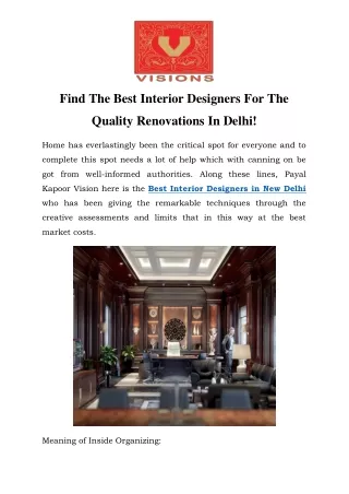 Best Interior Designers in New Delhi Call-9811047332