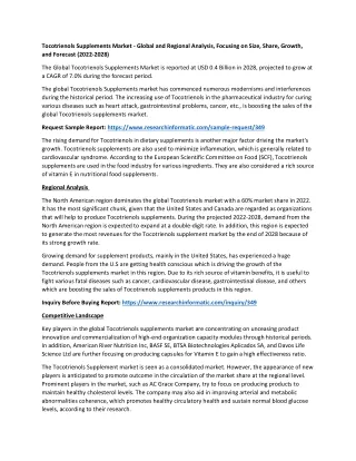 tocotrienols supplements market global