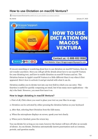 how to use dictation on macos ventura