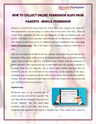 How to Collect Online Permission Slips From Parents - Mobile Permission