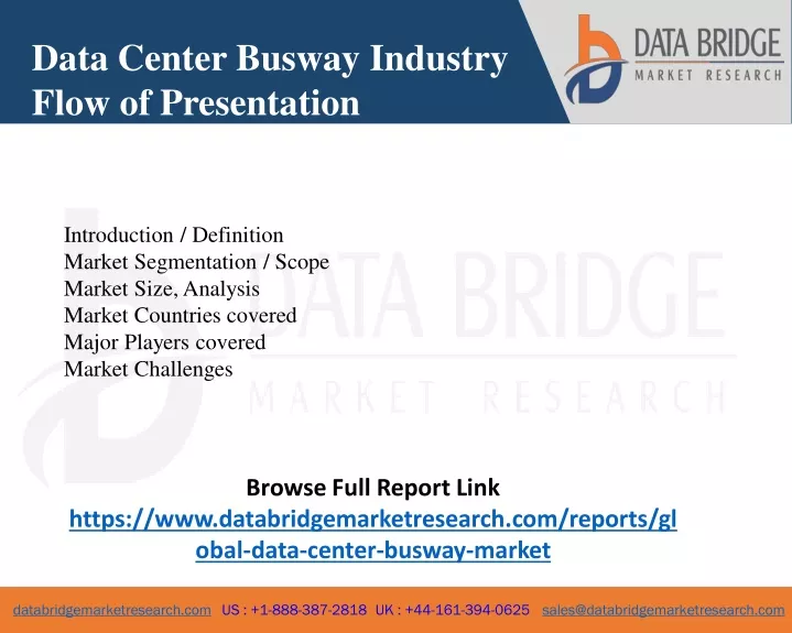 data center busway industry flow of presentation