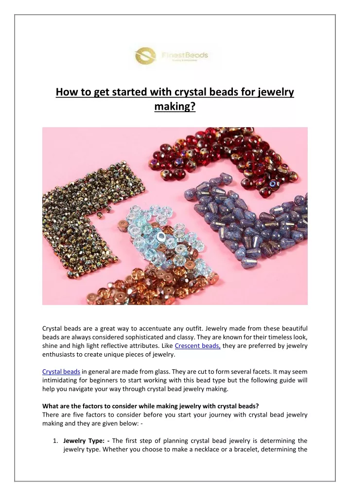 how to get started with crystal beads for jewelry