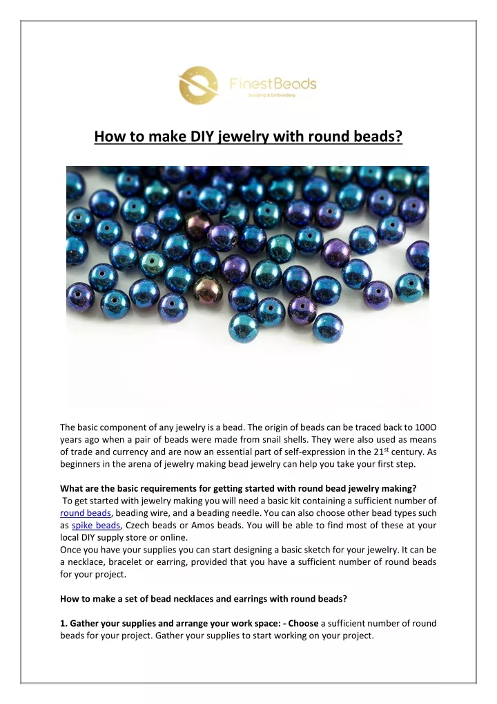 how to make diy jewelry with round beads