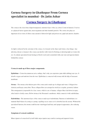 cornea surgery in ghatkopar from cornea