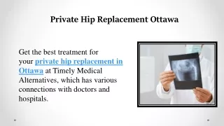 Private Hip Replacement Ottawa