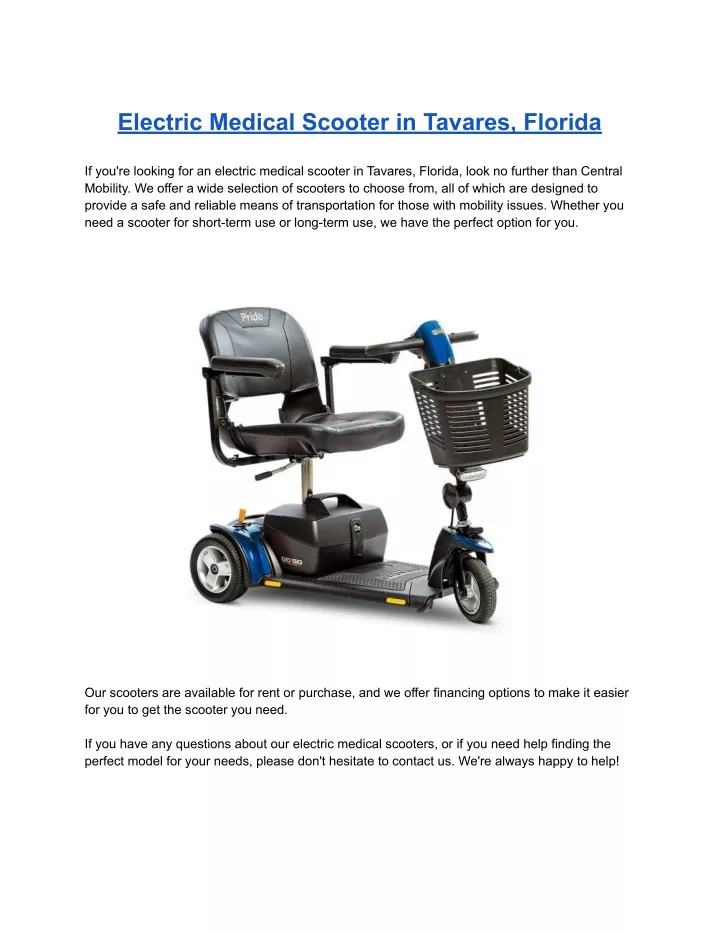 electric medical scooter in tavares florida