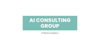 Predictive analytics service – AI Consulting Group