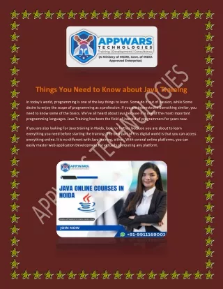 things you need to know about java training