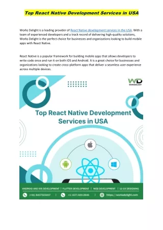 Top React Native Development Services in USA