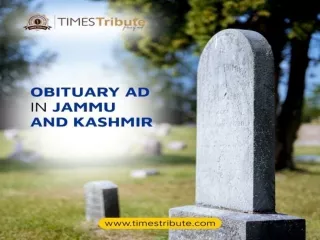 Obituary ad in Jammu and Kashmir