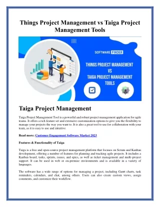 Things Project Management vs Taiga Project Management Tools