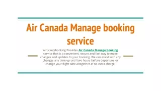 Air Canada Manage Booking Service