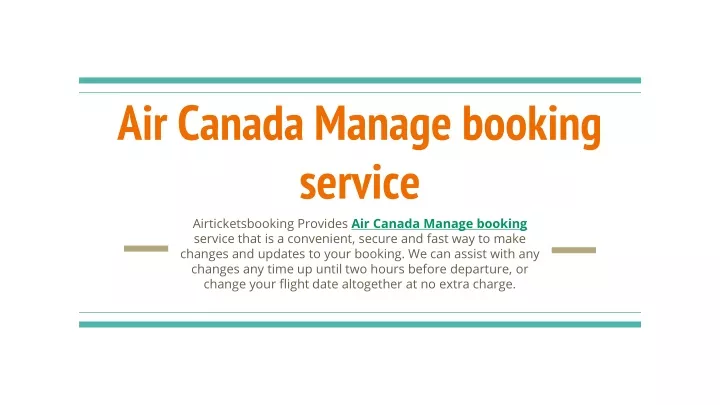 air canada manage booking service