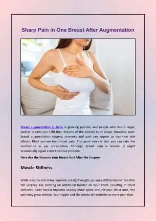 What Causes Breast Augmentation Pain
