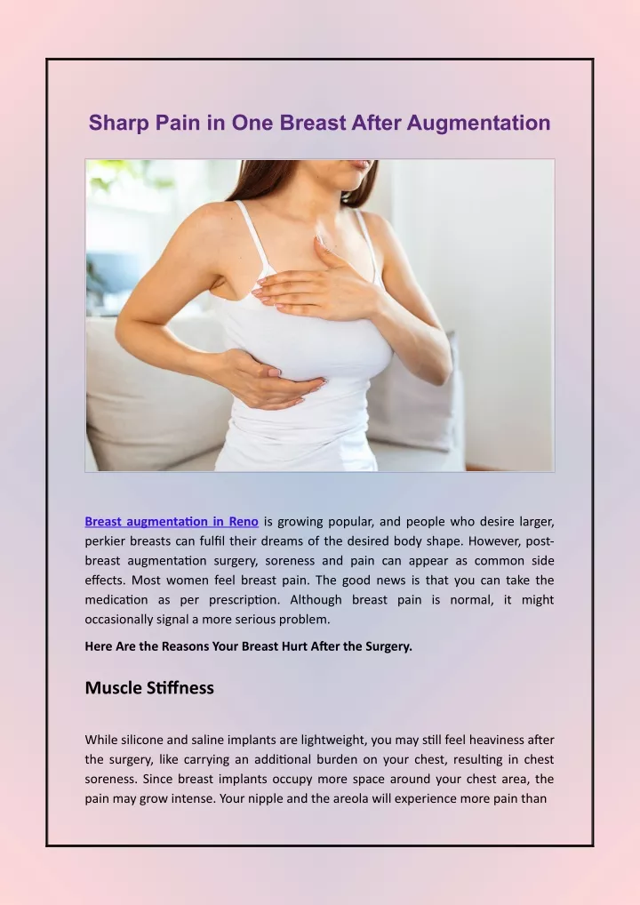 sharp pain in one breast after augmentation