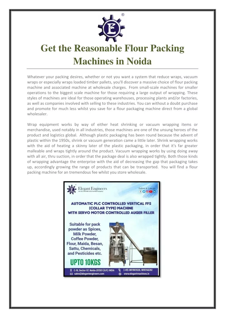 get the reasonable flour packing machines in noida