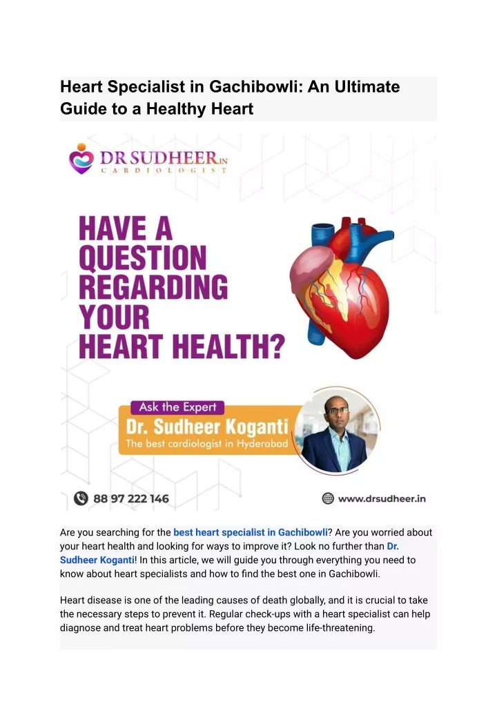 heart specialist in gachibowli an ultimate guide