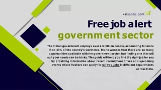 Free job alert that will help you get a job in the government sector