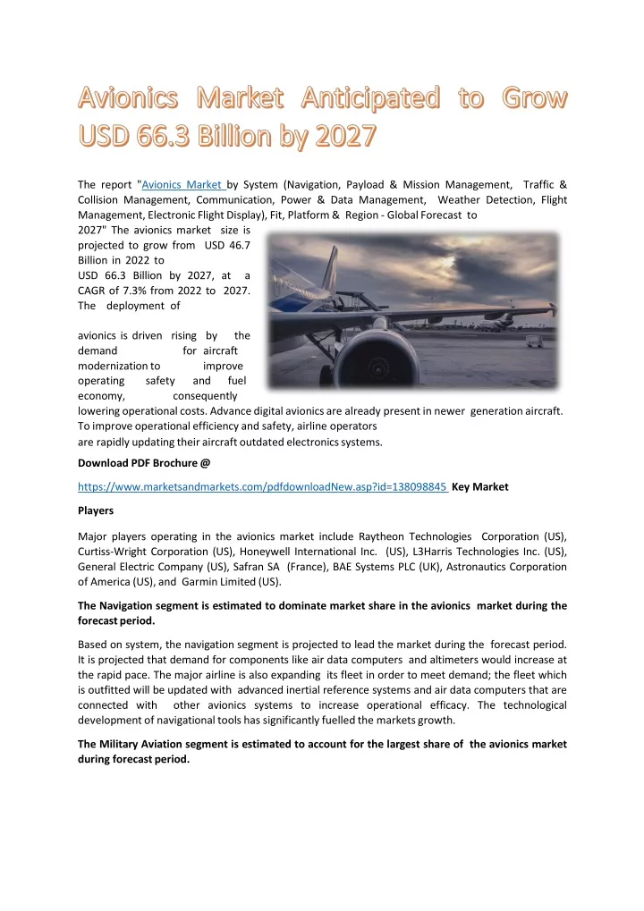 the report avionics market by system navigation