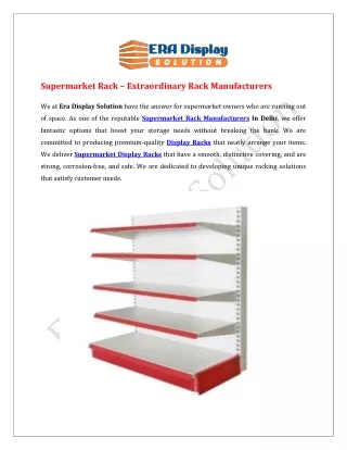 Supermarket Rack Manufacturers