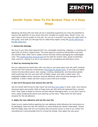 Zenith Tools_ How To Fix Broken Tiles in 5 Easy Steps