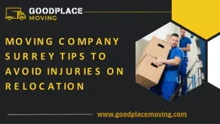 Moving Company Surrey Tips to Avoid Injuries on Relocation