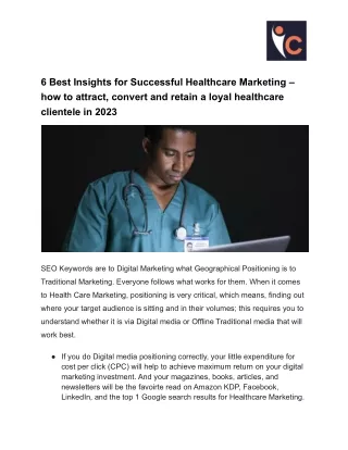 6 best insights for successful healthcare
