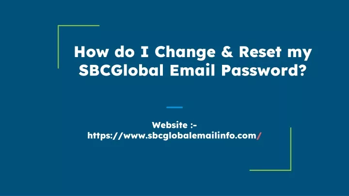 how do i change reset my sbcglobal email password