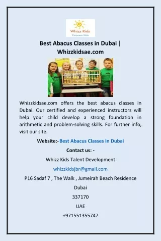 best abacus classes in dubai whizzkidsae com