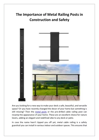 The Importance of Metal Railing Posts in Construction and Safety