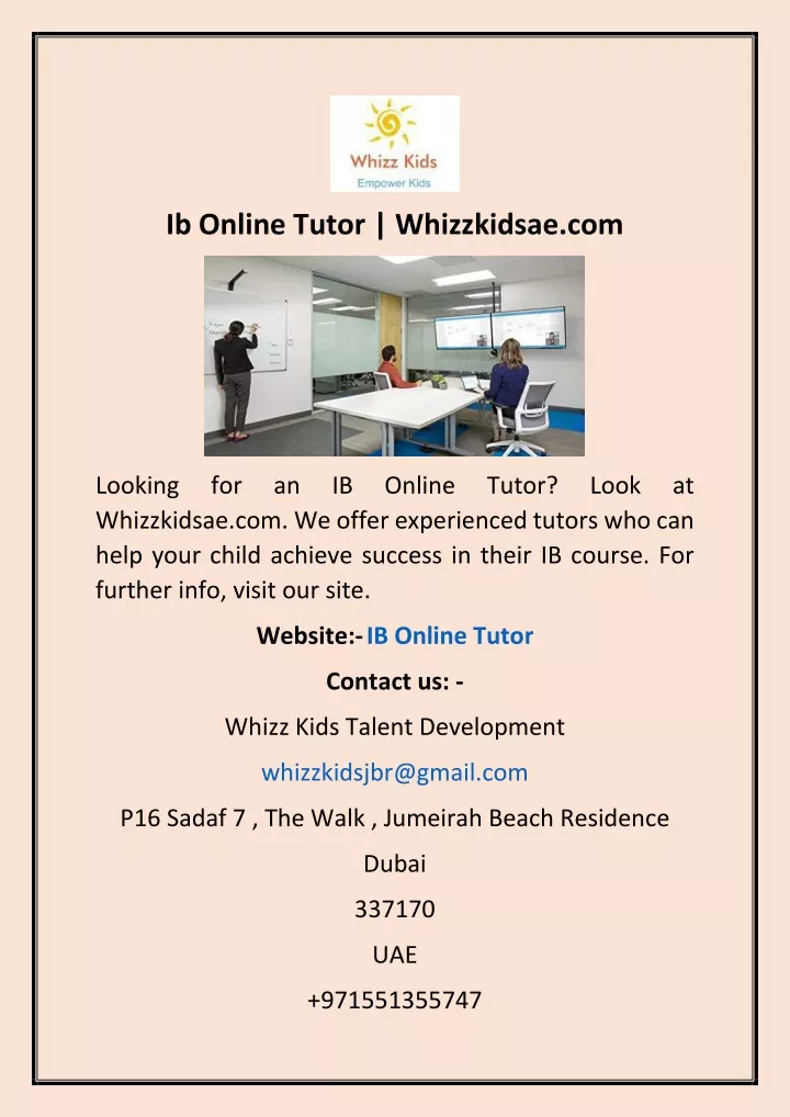 ib online tutor whizzkidsae com