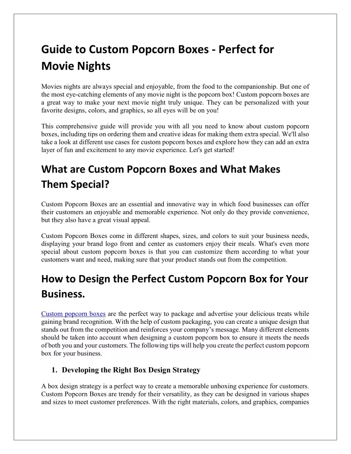guide to custom popcorn boxes perfect for movie