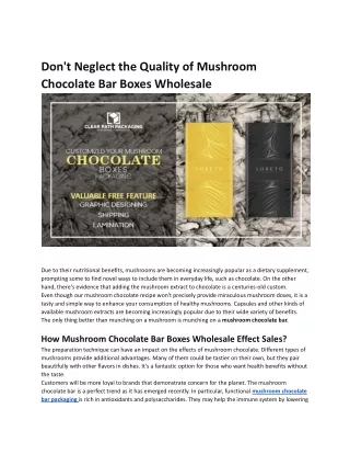 Mushroom Chocolate Bar Boxes Wholesale