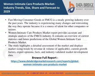 Women Intimate Care Products Market