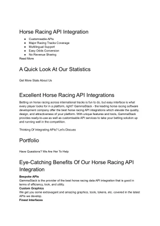 horse racing api integration