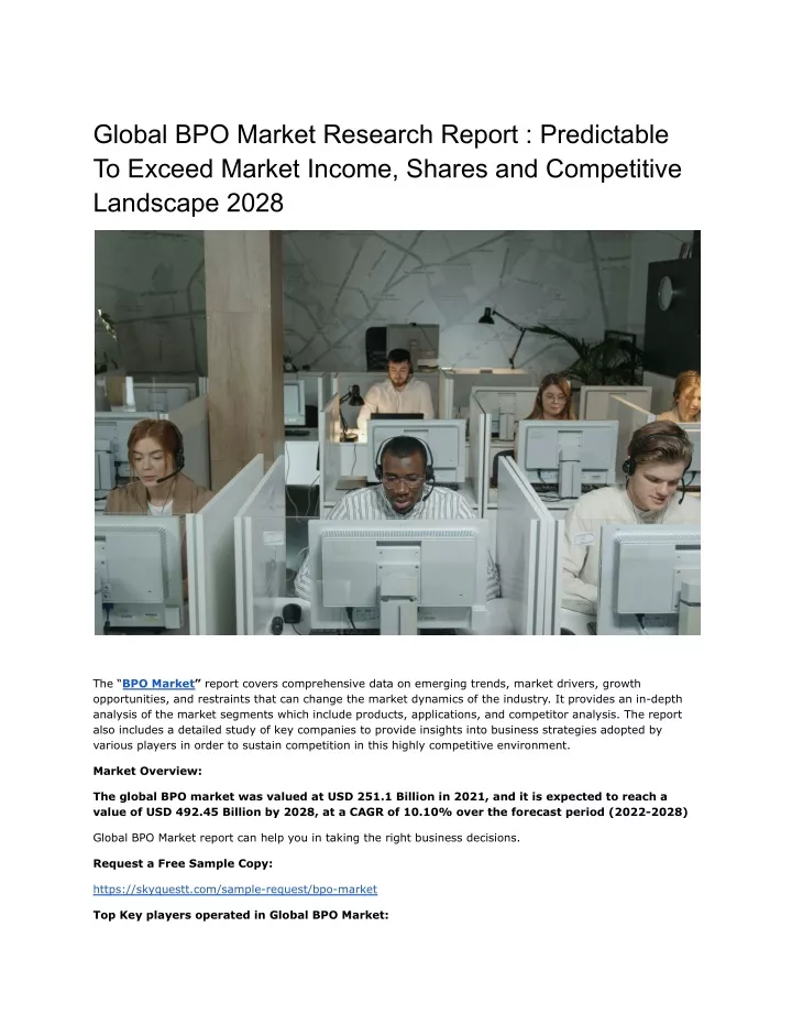 global bpo market research report predictable