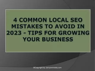 4 Common Local SEO Mistakes to Avoid in 2023 - Tips for Growing Your Business